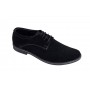 Pantofi barbati, casual, din piele naturala intoarsa, negru, VELN